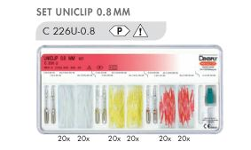 Купить Штифты пластиковые Uniclip набор 0.8mm, беззольные, уп-120шт+6 дрилей+1ключ